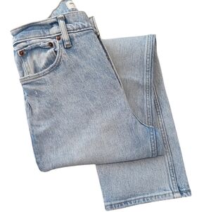 Abercrombie & Fitch Jeans 90s Straight The Dad High Rise Distress Light Wash 25S